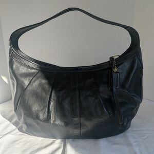 Coach Black Leather Curve Top Shoulder Bag